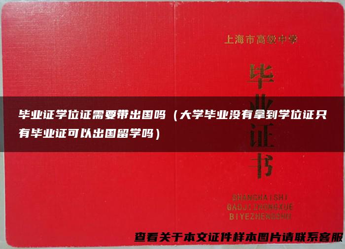 毕业证学位证需要带出国吗（大学毕业没有拿到学位证只有毕业证可以出国留学吗）