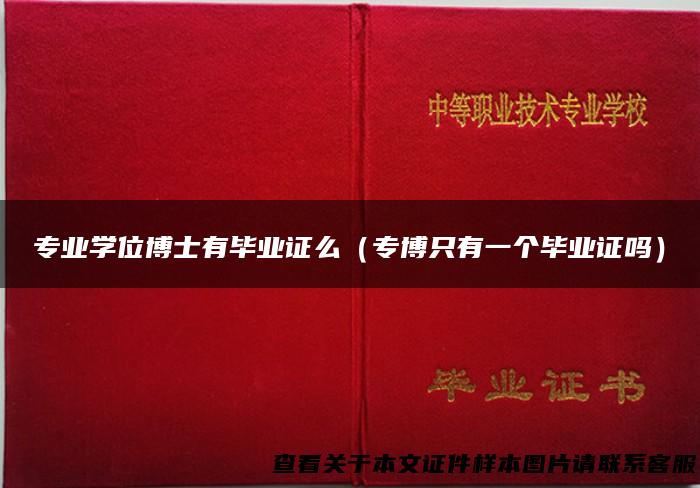 专业学位博士有毕业证么（专博只有一个毕业证吗）