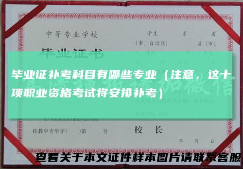 毕业证补考科目有哪些专业（注意，这十项职业资格考试将安排补考）