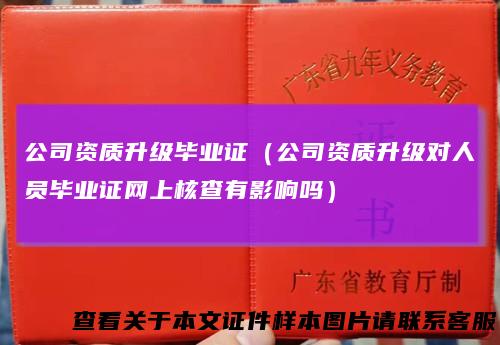 公司资质升级毕业证（公司资质升级对人员毕业证网上核查有影响吗）