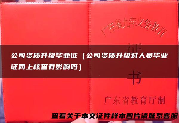 公司资质升级毕业证（公司资质升级对人员毕业证网上核查有影响吗）