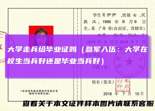 大学走兵给毕业证吗（参军入伍：大学在校生当兵好还是毕业当兵好）