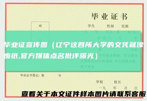 毕业证宣传图（辽宁这四所大学的文凭就像废纸,官方媒体点名批评曝光）