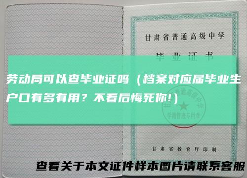 劳动局可以查毕业证吗（档案对应届毕业生户口有多有用？不看后悔死你!）