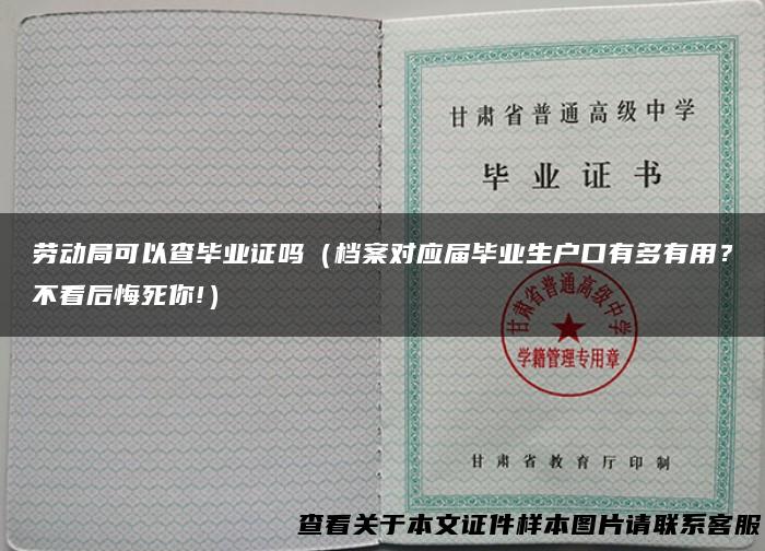 劳动局可以查毕业证吗（档案对应届毕业生户口有多有用？不看后悔死你!）